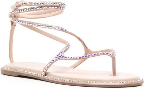 Le Silla Belen sandalen verfraaid met kristal Beige