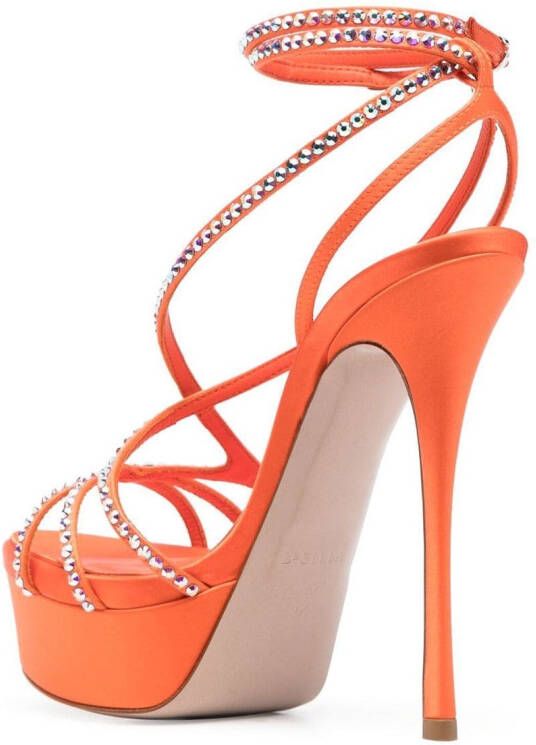 Le Silla Belen sandalen verfraaid met kristal Oranje
