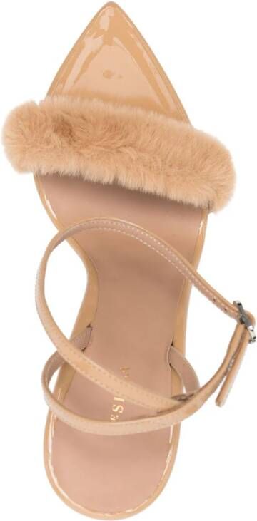 Le Silla Bella 105mm faux-fur sandals Beige