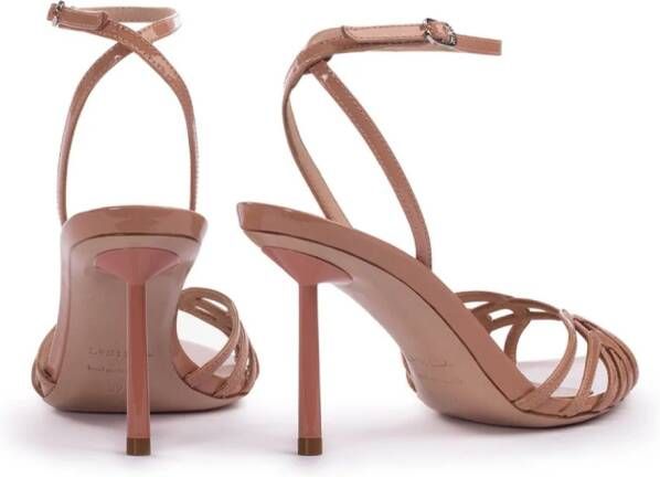 Le Silla Bella 80mm lakleren sandalen Beige