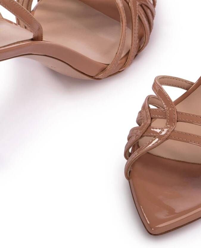 Le Silla Bella 80mm lakleren sandalen Beige