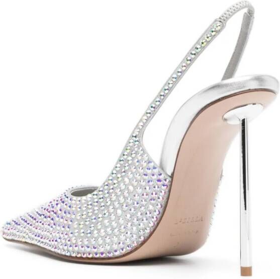 Le Silla Bella pumps verfraaid met kristallen Zilver