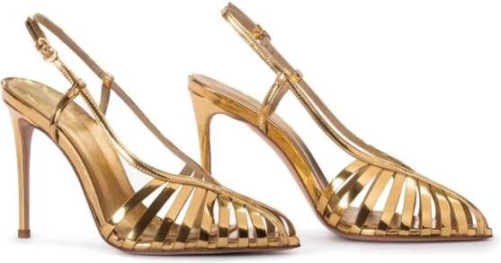 Le Silla Cage leren slingback pumps Goud