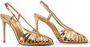 Le Silla Cage leren slingback pumps Goud - Thumbnail 2