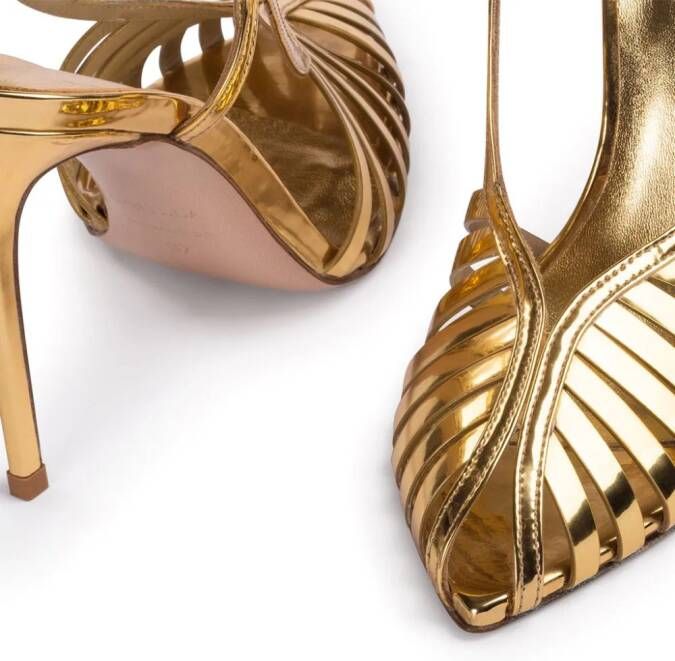 Le Silla Cage leren slingback pumps Goud