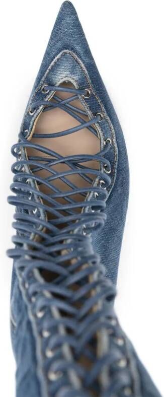 Le Silla Colette denim laarzen Blauw
