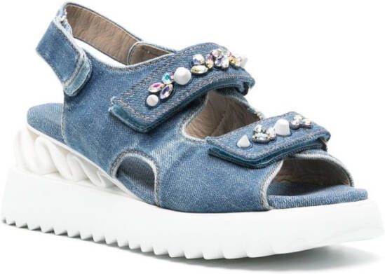 Le Silla Denim sandalen Blauw