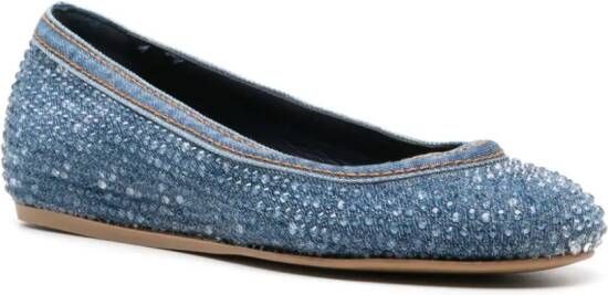 Le Silla Duchess denim ballerina's Blauw