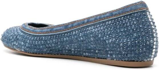 Le Silla Duchess denim ballerina's Blauw