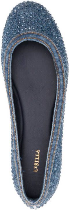 Le Silla Duchess denim ballerina's Blauw