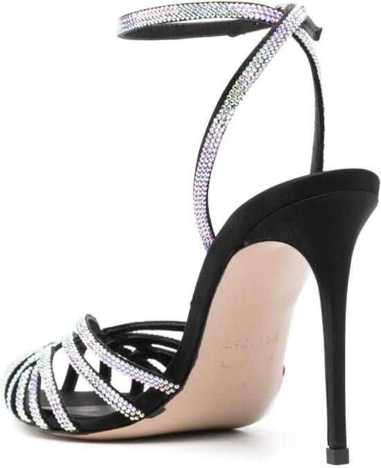 Le Silla Embrace 105 mm sandalen verfraaid met kristallen Zwart