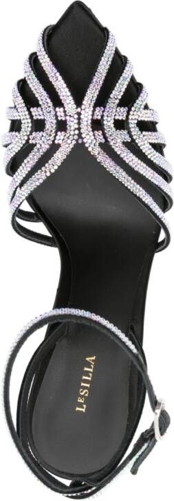 Le Silla Embrace 105 mm sandalen verfraaid met kristallen Zwart