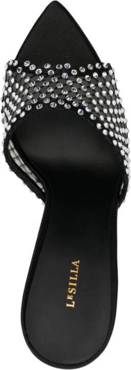 Le Silla 100 mm Gilda sandalen verfraaid met kristallen Zwart