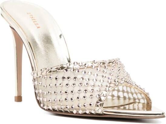 Le Silla Gilda 110mm crystal sandals Goud