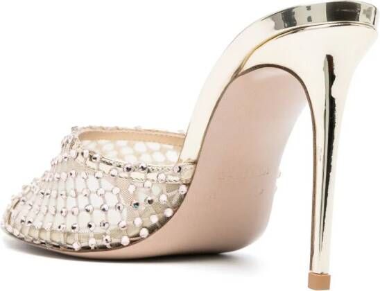 Le Silla Gilda 110mm crystal sandals Goud