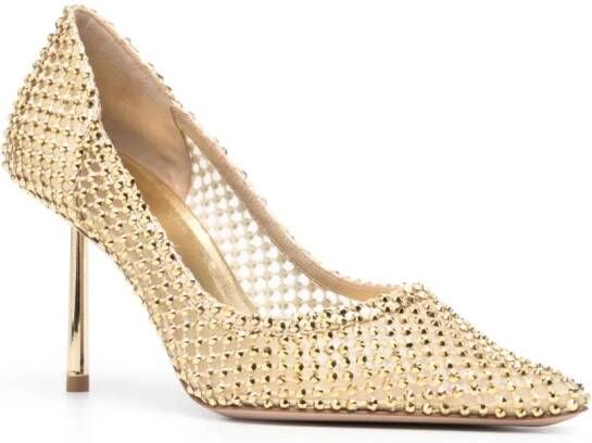 Le Silla Gilda 90 mm pumps verfraaid met kristallen Goud