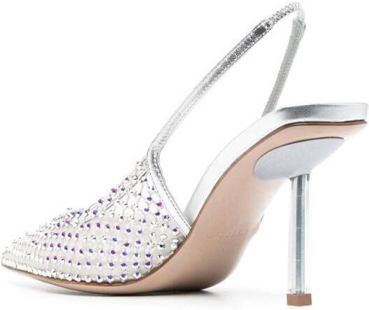 Le Silla Gilda pumps verfraaid met kristallen Zilver