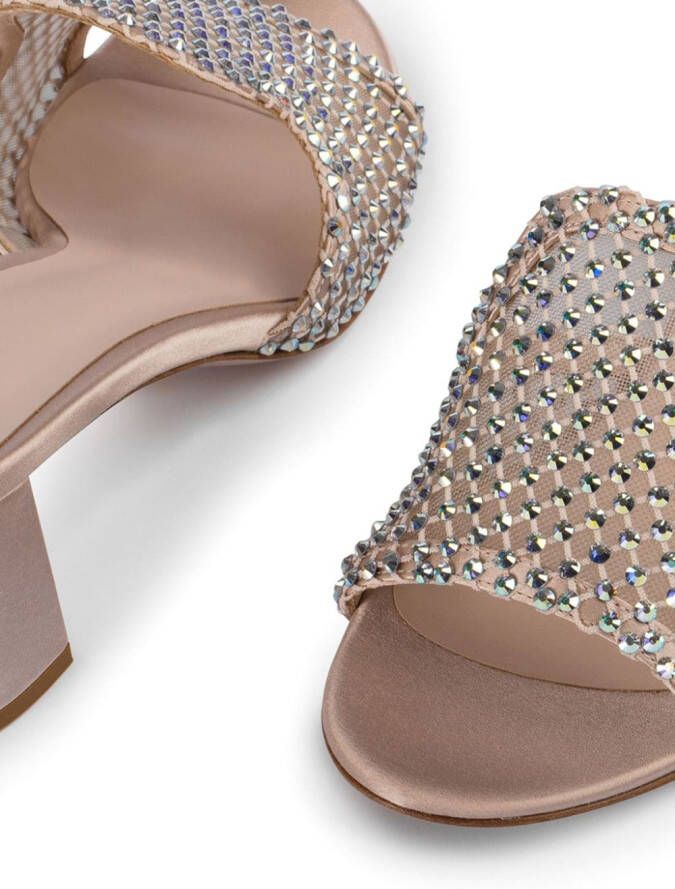 Le Silla Gilda sandalen verfraaid met kristallen Beige