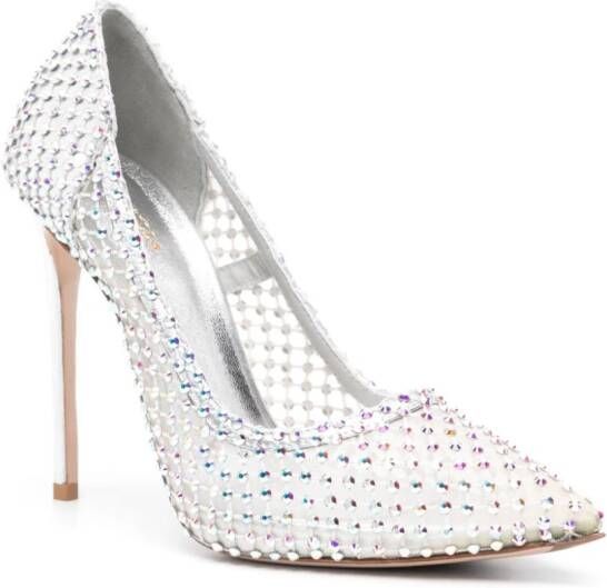 Le Silla Gilda slingback pumps verfraaid met stras Zilver