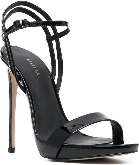 Le Silla Gwen lakleren stiletto sandalen Zwart