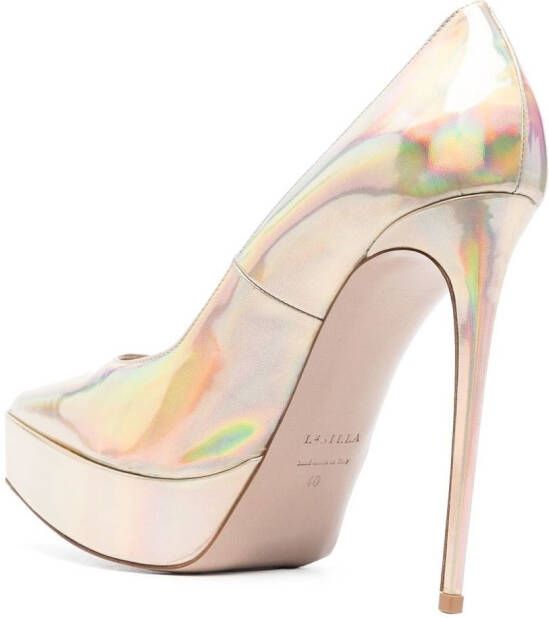 Le Silla 140 mm pumps met puntige neus Beige