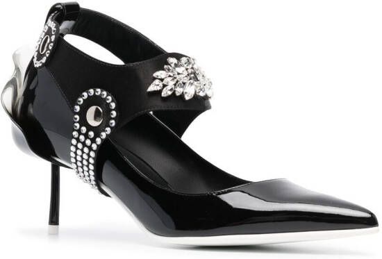 Le Silla Mountain pumps met stirrupdetail Zwart