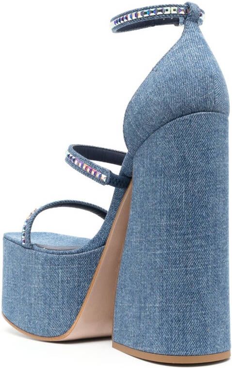 Le Silla Nikki sandalen met plateauzool Blauw