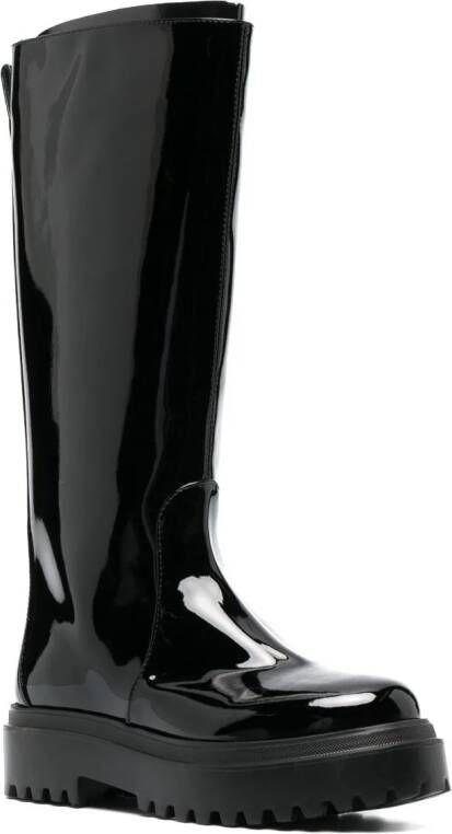 Le Silla Ranger glanzende laarzen Zwart