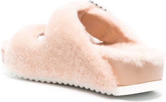 Le Silla Rita slippers verfraaid met gesp Beige