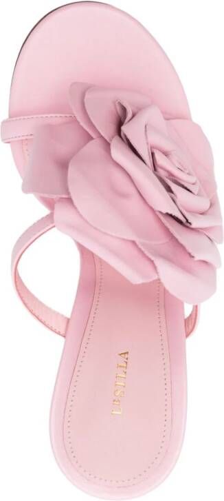 Le Silla Rose 105 mm leren sandalen Roze