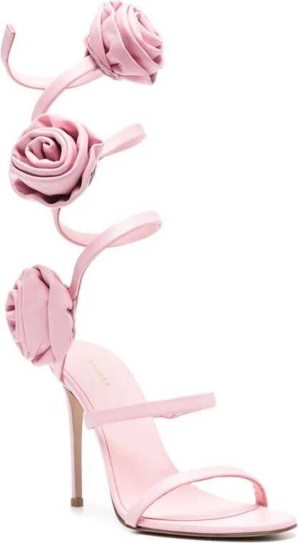 Le Silla Spiraal sandalen met roosapplicatie Roze