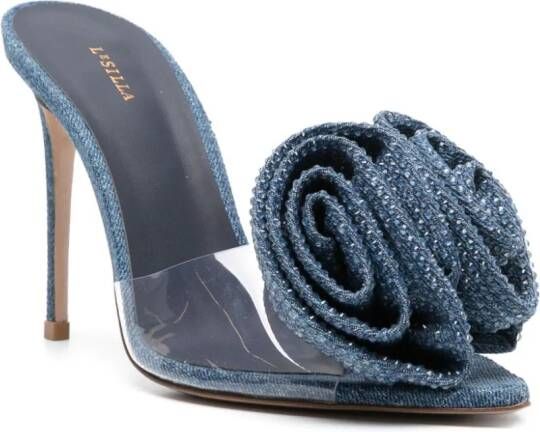 Le Silla Rose denim muiltjes Blauw