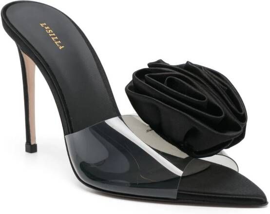 Le Silla Rose sandalen met bloemenpatch Zwart