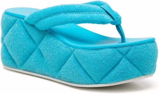 Le Silla Sandalen met plateauzool Blauw