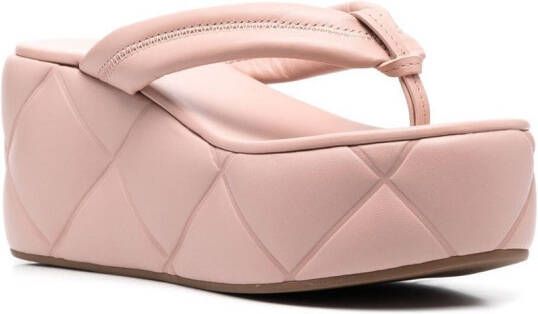 Le Silla Sandalen met plateauzool Roze