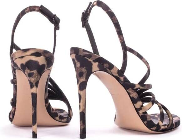 Le Silla Bijoux sandalen met luipaardprint Zwart