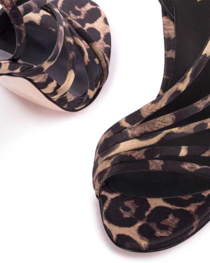 Le Silla Bijoux sandalen met luipaardprint Zwart