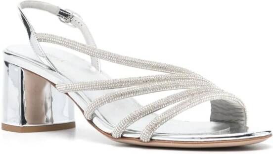 Le Silla Scarlet 60mm leren sandalen Zilver