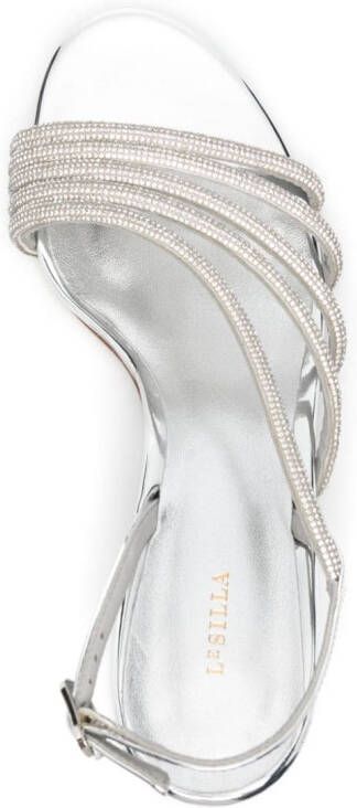 Le Silla Scarlet 60mm leren sandalen Zilver
