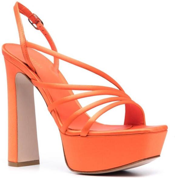 Le Silla Scarlet sandalen met plateauzool Oranje