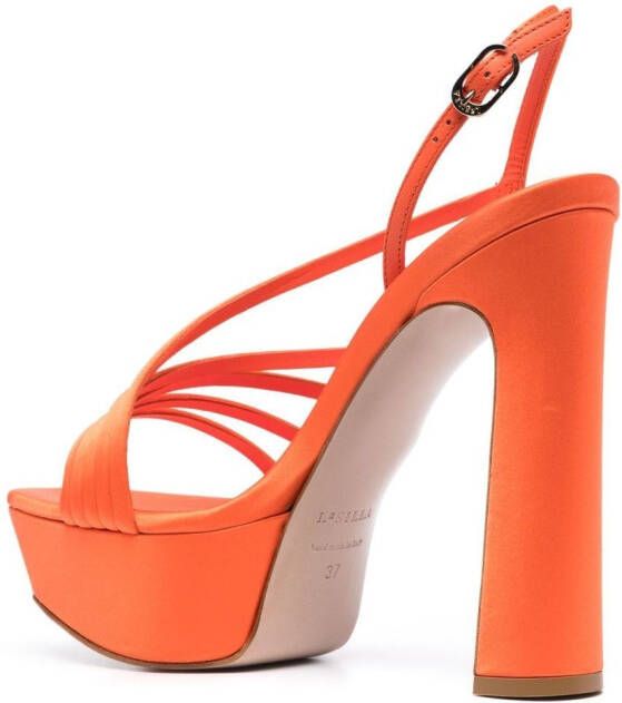 Le Silla Scarlet sandalen met plateauzool Oranje