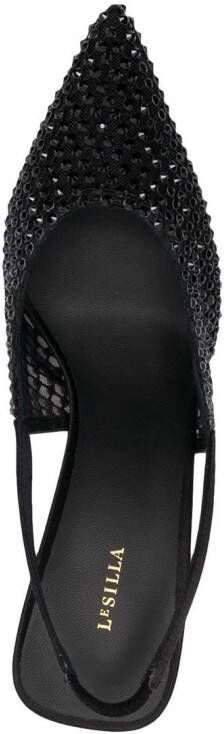 Le Silla Slingback stiletto pumps verfraaid met stras Zwart