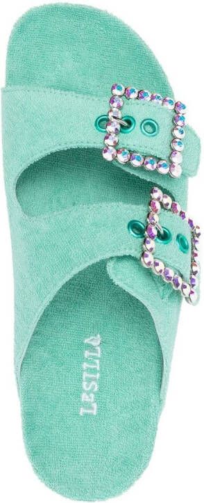 Le Silla Slippers met gespdetail Blauw