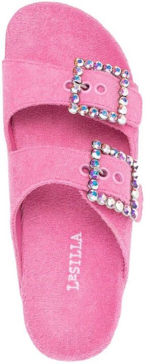 Le Silla Slippers met gespdetail Roze