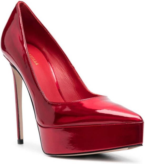 Le Silla Uma pumps met plateauzool Rood