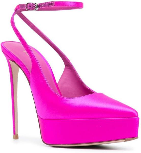 Le Silla Uma satijnen slingback pumps Roze