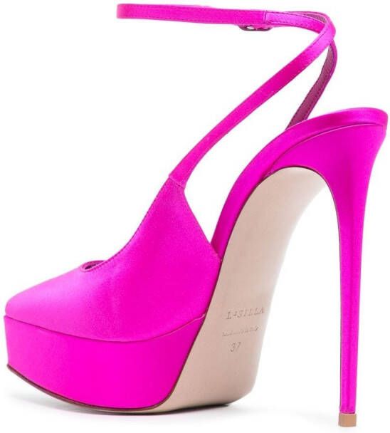 Le Silla Uma satijnen slingback pumps Roze