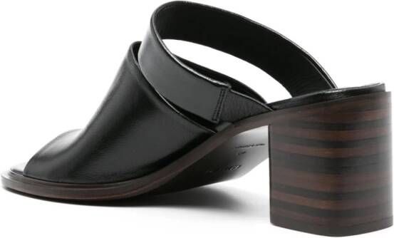 LEMAIRE Double Strap 55mm leather mules Zwart