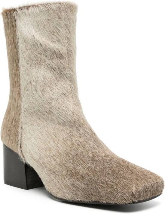 LEMAIRE leather ankle boots Beige