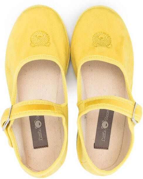 Little Bear Ballerina's met geborduurd design Geel